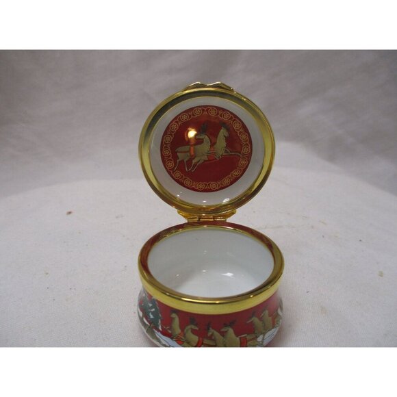 Enamel Box, Halcyon Days, Christmas 2002, Snuff Pill Jewelry Trinket England - Picture 9 of 10